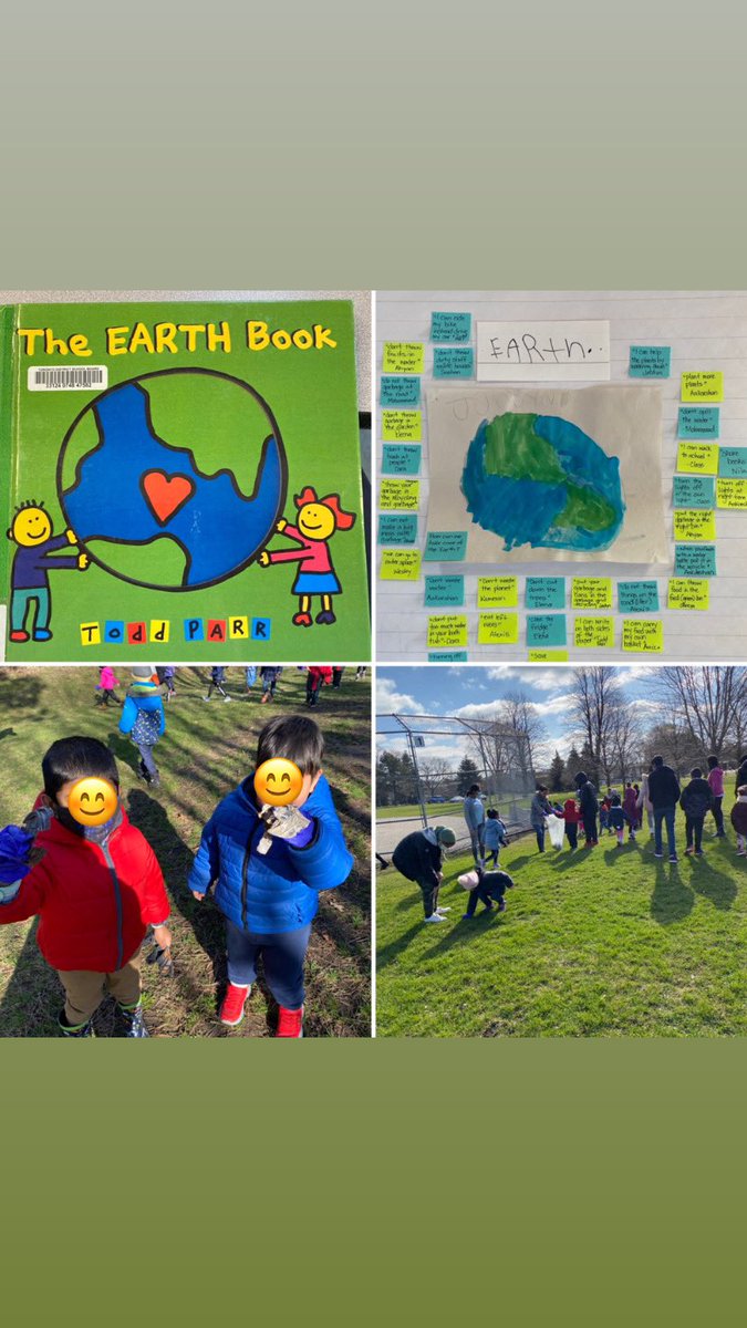 KindieBTDSB's tweet photo. #EarthDay today we met up w/ our Grade 7 buddies 2 clean up our community.Thurs we read “The Earth Book” by @toddparr &amp; discussed ways we could help the Earth.We collected 1 bag of garbage &amp; it made us feel happy. How are you helping our Earth today? @Highcastle_TDSB @LC3_TDSB https://t.co/PyDapXKvgE
