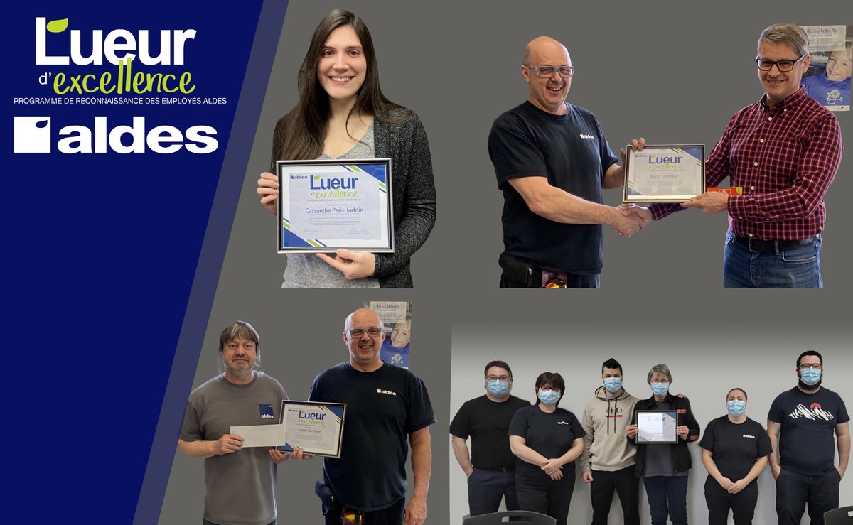 Quel plaisir de pouvoir reconnaître le travail exceptionnel de nos collègues! Cassandra Paris-Jodoin, Bruno Tremblay, Gaétan Deshaies &amp; France Boudreault - Félicitations et merci d'avoir tous les jours une attitute positive et d'aller constamment au-délà des attentes.