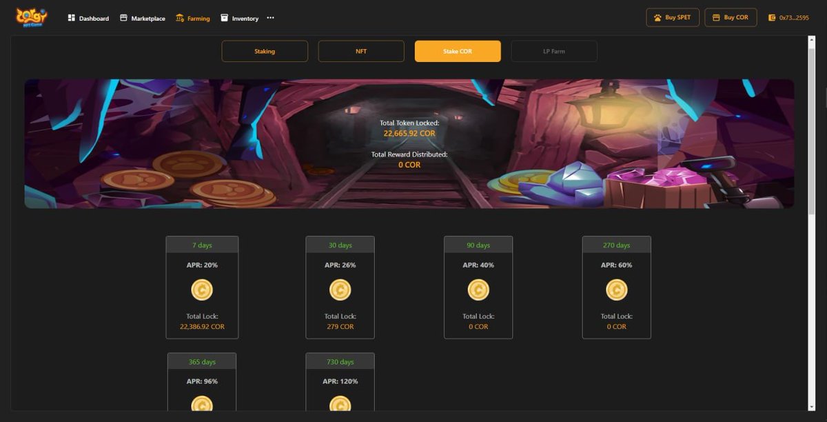 CorgiNFTGame's tweet image. Dear users‼️
New stake COR to earn COR function has been released. There are up to 6 different stake packages with diverse APR for users to choose from. Stake now to earn stable profits!
👉 Stake COR now: market.corginft.io/farming