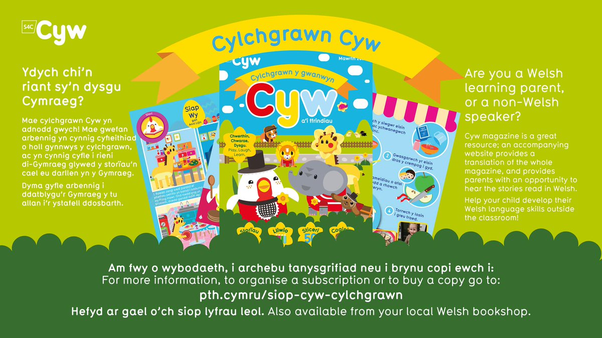 criwCYW's tweet photo. Are you a parent that's learning #Welsh, or know non Welsh-speaking parents? The Cyw magazine is a great resource for them and their children, as there is a translation of the magazine available on a dedicated website!
Check it out here 👉 https://t.co/QTqT1skWQU https://t.co/UdoBfcBWeT