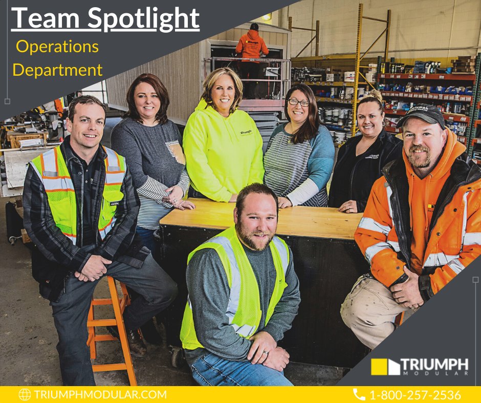 triumphmodular's tweet image. Out in the yard or inside the shop this team is making it happen! They are committed to delivering a top-shelf customer service experience and quality mobile offices to locations all around the Northeast. #teamwork #redefiningmodular #customerservice
