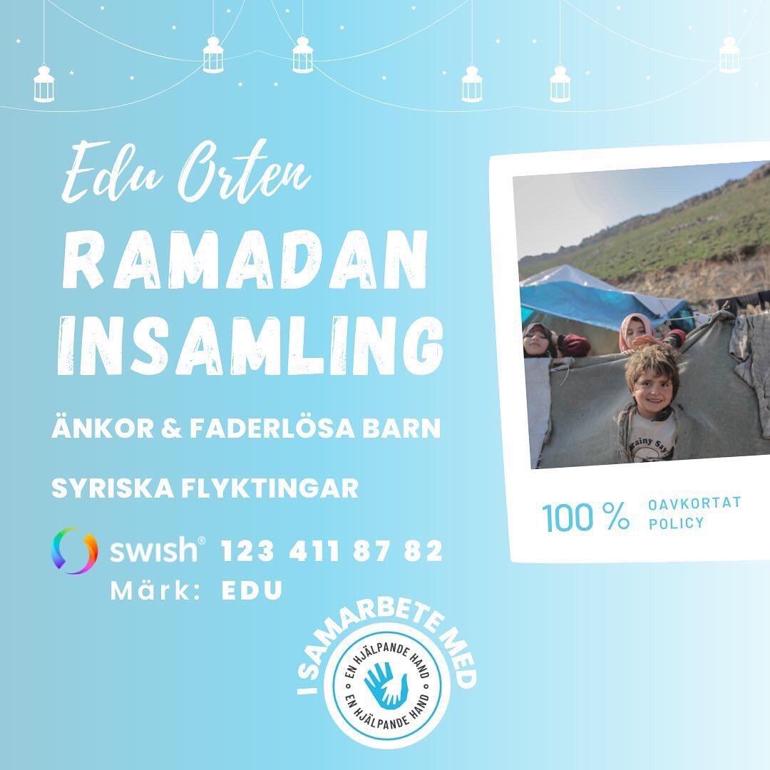 Edu Orten har valt att gå in i ett samarbete med välgörenhetsorganisationen En Hjälpande Hand med en välgörenhetsinsamling som både går till syriska flyktingar i Turkiet och familjer, änkor och faderlösa barn i Irak/Kurdistan🤍

Swisha: 123 411 87 82 
Märk: EDU

Sprid, dela!!!