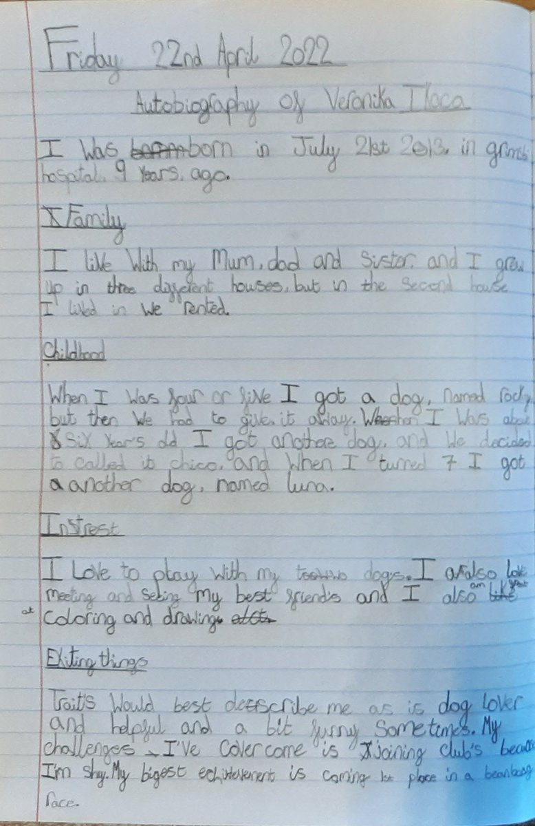 GCPYEAR4's tweet photo. To sum up book week we have all written an autobiography. This was a great way to reflect on all the ways we are different and what makes each of us so special. It has been a great reminder as to just how fantastic we all are in Y4. #GCPLiteracy #PictureBookWeek @PrimaryGreat https://t.co/WRjpBopLlY