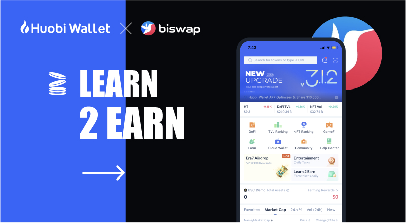 iTokenWallet's tweet photo. Huobi Wallet X @Biswap_Dex Learn2Earn🎊

Win a share of $150!🤩

How to #Learn2Earn:
✅Download #HuobiWallet APP
https://t.co/6dwSgvBkxb
✅Click “Learn 2 Earn” on the homepage
✅Answer 1⃣ simple question

Join now!⚡️ https://t.co/I4gU2sdReS