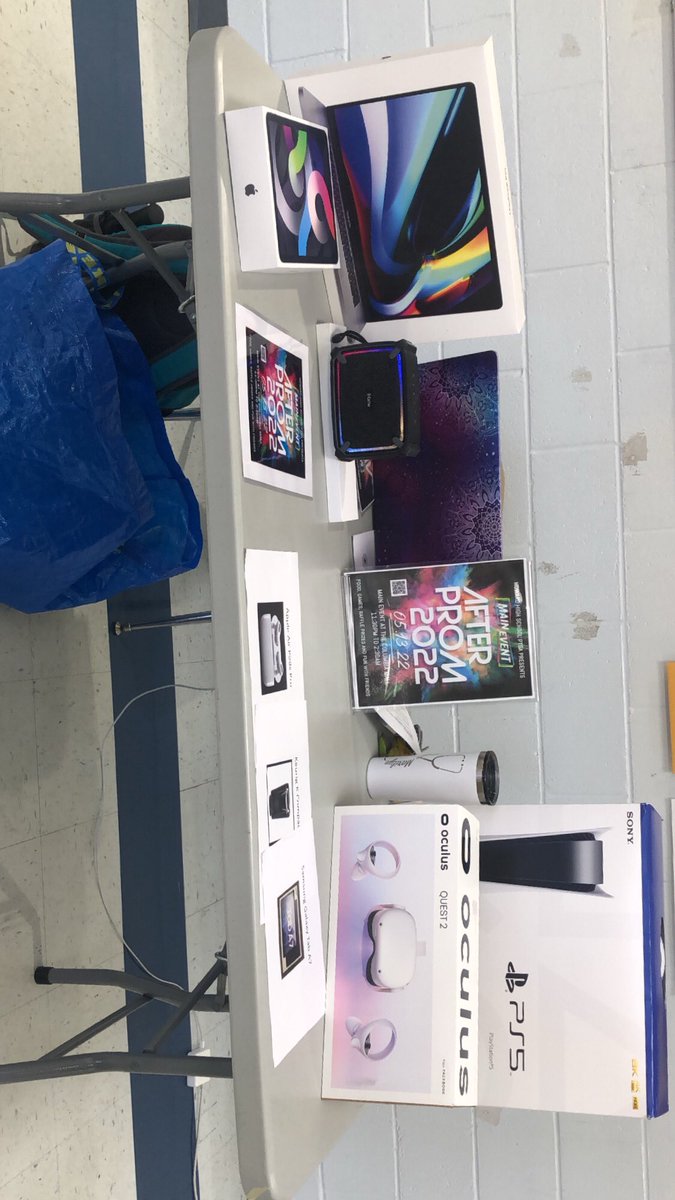 Come checkout the After Prom ticket counter during lunch! Buy a ticket and get a chance to win these cool prizes!!