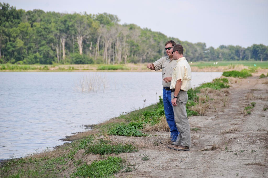April showers don't go to waste! Tailwater recovery ponds allow us to capture and reuse storm water (and irrigation) runoff which decreases our groundwater pumping for crop irrigation. This is just another way we actively try to #conserve #water on our farm each year. #SoyOnWater