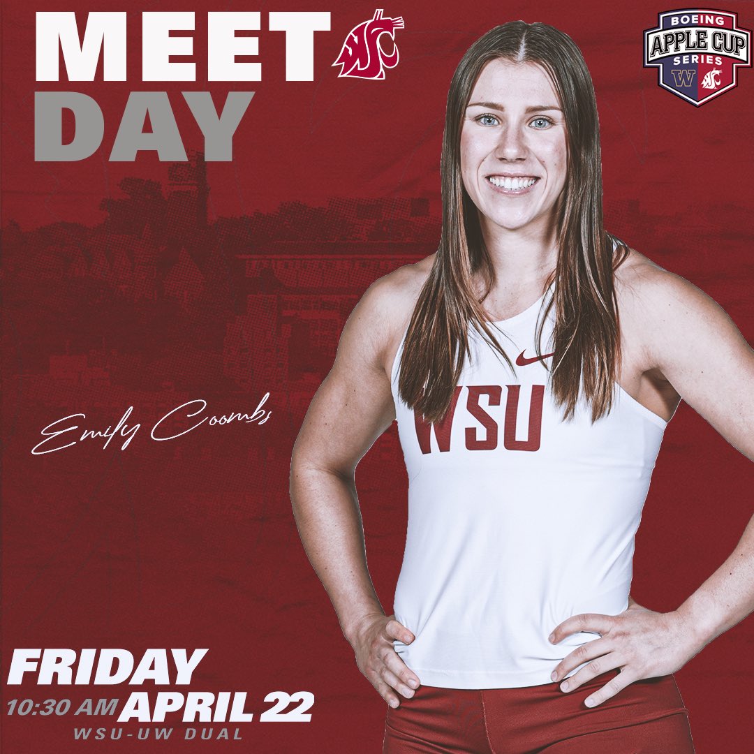 MEET DAY…. 𝙄𝙣 𝙋𝙐𝙇𝙇𝙈𝘼𝙉

Come out to Mooberry Track and Field as the Cougars takes on the Huskies in the WSU-UW Dual, part of the Boeing Apple Cup Series‼️

⏱: 10:30 a.m PT
📋: wsucougars.com/documents/2022…
📊: live.athletictiming.net/meets/15328

#GoCougs| #BoeingAppleCup