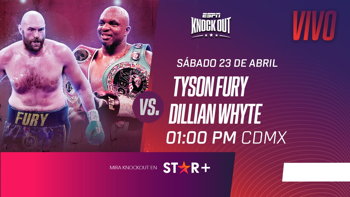 El campeón de peso Completo del Consejo Mundial de Boxeo, Tyson ‘Gypsy King’ Fury, chocará fuerzas con el noqueador Dillian Whyte, en un duelo que promete mucha acción y adrenalina a través de <a href="/ESPNKnockout/">ESPN KnockOut</a> por Star+. Más información: bit.ly/3EBlgFf