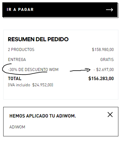 EdoVidalJ's tweet photo. @WOMteAyuda @womchile  #WOMDescuentos @adifitnessCL #AdidasChile Estimados es idea mía o no se esta haciendo el descuento del 30% en Adidas. Ya que no creo que 2.679 pesos sea el 30% de 159.000 🤣🤣🤣🤡. Saludos https://t.co/bsog9Syt94
