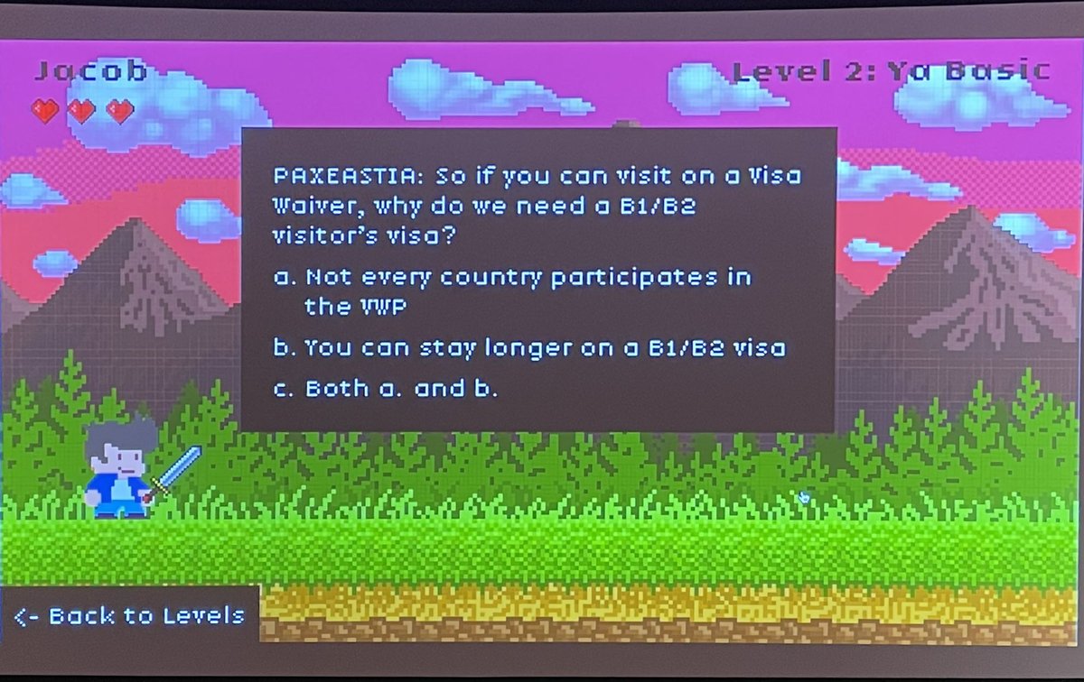PNeafsey's tweet image. The presenters for the “Immigration Law in the Gaming Industry” panel know how to make a presentation for a potentially dry topic entertaining. #PAXEast #paxpanel