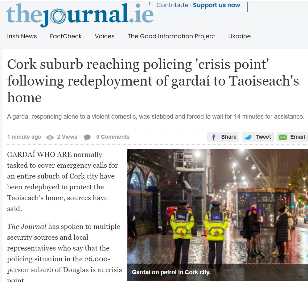 thejournal_ie's tweet photo. Coming up after midnight @NiallJournal_ie takes a look at the difficulties for gardaí in the Cork city suburb of Douglas where protection of the Taoiseach's home is having a profound impact on the garda response to calls for help from the local community. https://t.co/HkzJxfvVwc