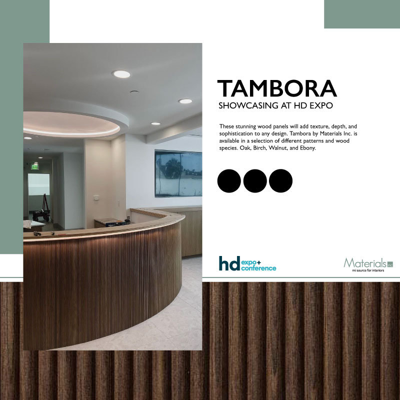materialsinc's tweet photo. Showcasing Tambora at HD Expo 2022! 
Come join us from April 26-28, Booth# 5324!

#hdexpo #design #hospitalitydesign #Vegas #tradeshow #show #modern #hdexpo2022 #tambora https://t.co/V2Z9tEfuC7