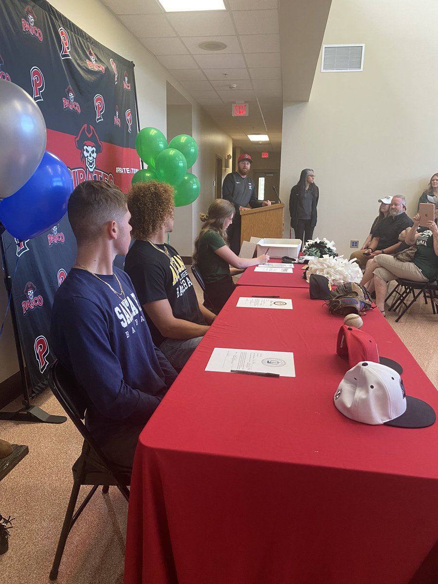 One of our own school counselors had the honor of saying a few words at the signings for these three student athletes! Seeing the <a href="/pascoschools/">Pasco County Schools</a> mission come to life - college, career, and life ready!