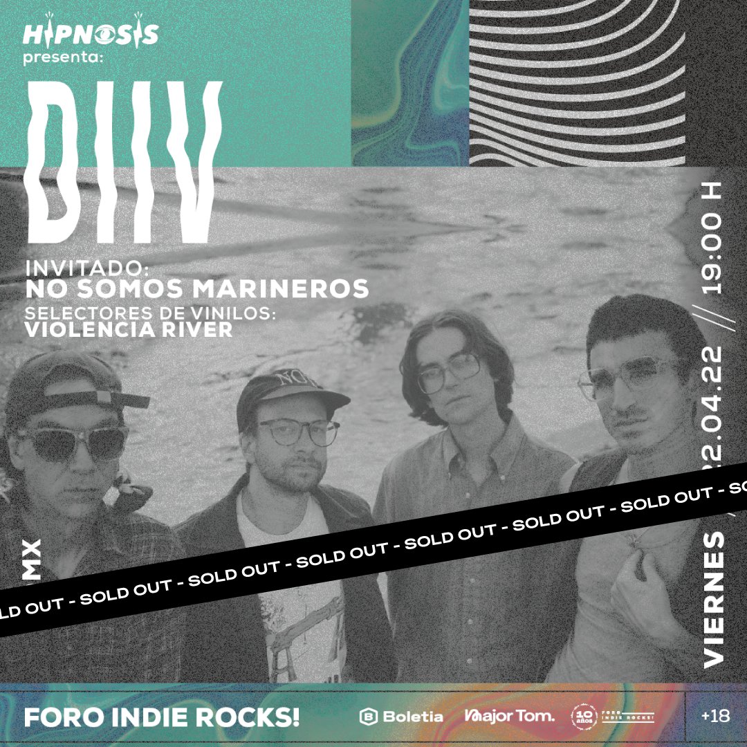 ¡Se les dijo una y otra vez! Si aprovecharon y tienen boleto, nos vemos esta noche para la abducción de <a href="/DIIV/">diiv</a> en el escenario. 👁️🛸

No hay más boletos en línea ni en taquilla.