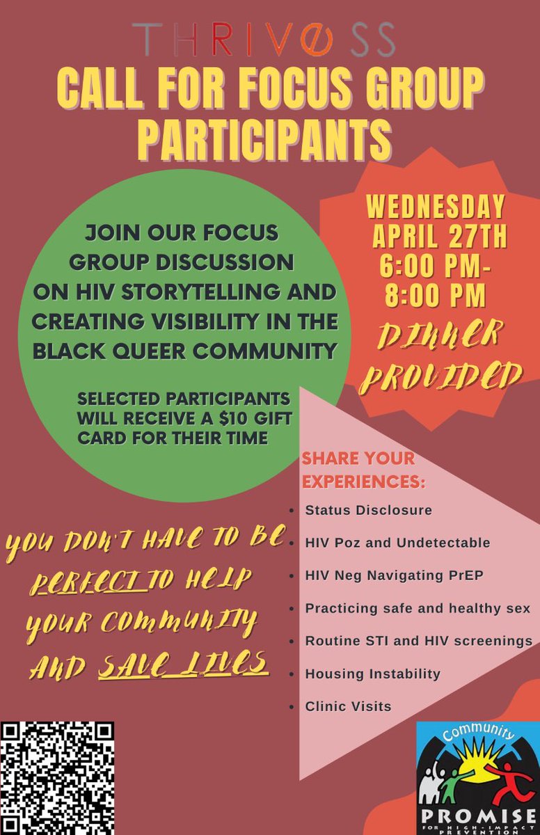 linkage2care's tweet photo. Come join us at THRIVE SS, let's break bread and share stories! 

We will be hosting the PROMISE HIV storytelling Focus Group on Wednesday, April 27th, 6:00 PM - 8:00 PM at THRIVE SS Headquarters, 2038 Stanton Rd Atlanta, GA 30329  Register Here: https://t.co/St3myPjzhJ https://t.co/iI6C4f6yVw