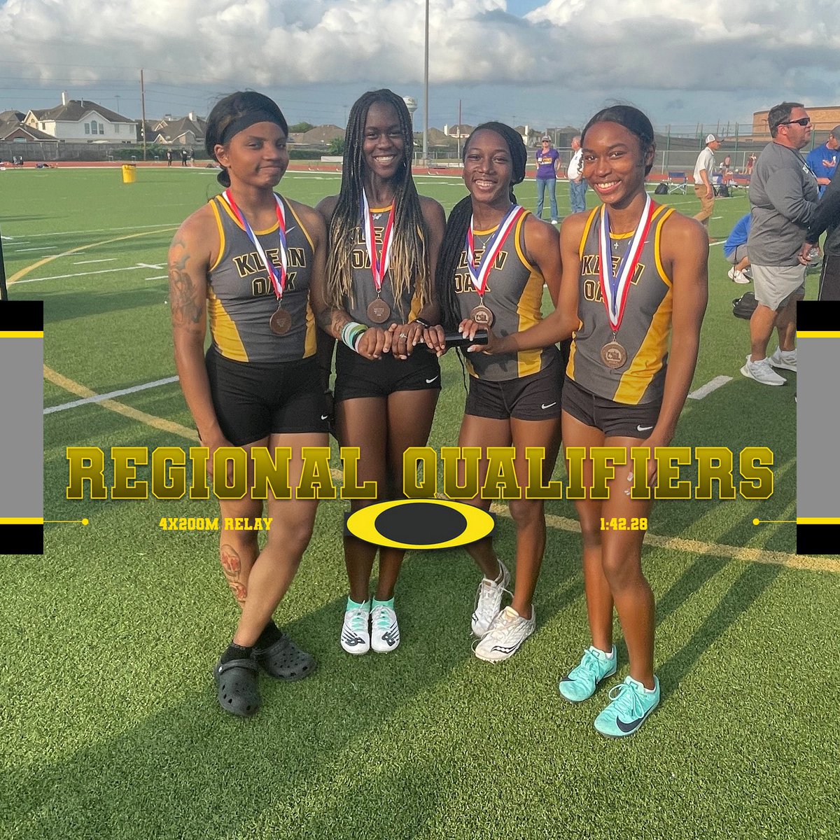 🚨Regional Qualifier Alert🚨 Congratulations to the Girls 4x200m Relay team on the advancement to Regionals!! Season’s Best for this group!!