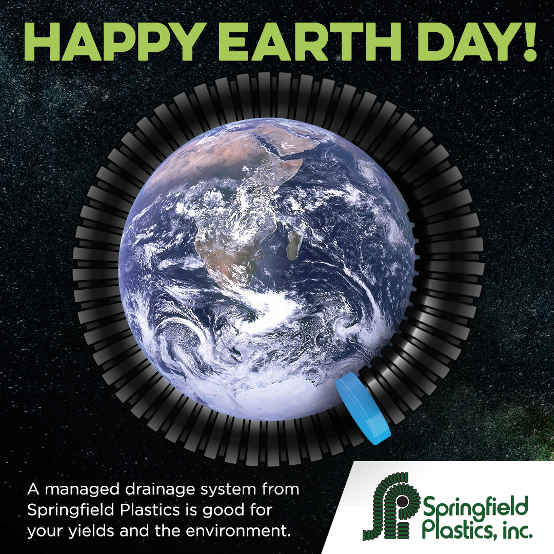 SPIPipe's tweet image. Happy Earth Day! Our drainage tile can be used to reduce nitrogen and phosphorus levels, conserve water, and provide cleaner water for plants and wildlife. To learn more about our pipe and how it can benefit your land and the environment, give us a call at 1-800-252-3361.