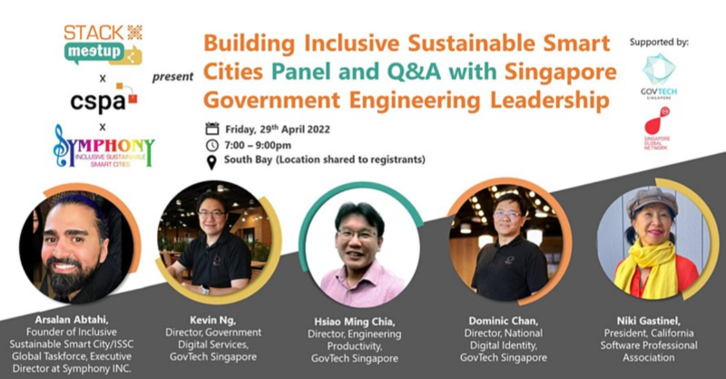 GovTechSG's tweet photo. Calling techies in the Bay Area!

Join GovTech's engineering leads, Kevin, Dominic and Hsiao Ming, for an intimate conversation on building inclusive, sustainable #SmartCities. 
Limited seats available, register at ➡️ https://t.co/LZ1W1wH2SP

P.S. local food &amp; drinks provided!