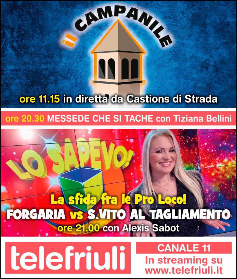 Telefriuli1's tweet photo. Buon sabato con #Telefriuli ❗️
Questa la programmazione prevista per oggi▶️ https://t.co/QLWntzzjbO
Live streaming qui ▶️ https://t.co/qzuNEck93s
Tasto 11 del digitale terrestre.
#castionsdistrada #forgaria #sanvitoaltagliamento #telefriuli #cucina #friuli https://t.co/gWxHeLTi6u