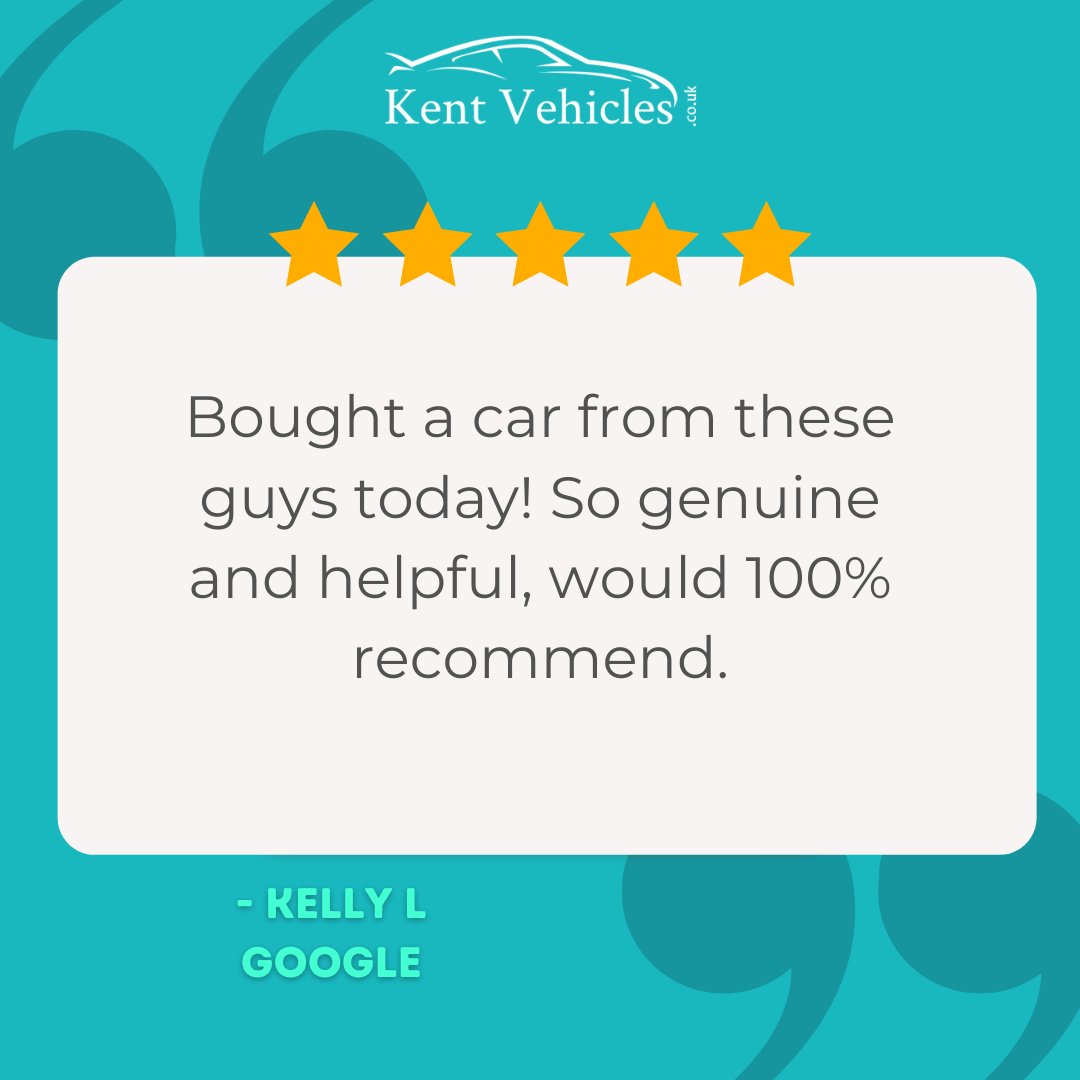KentVehicles's tweet image. Thank you Kelly for this lovely review! 

Fancy experiencing our genuine, helpful service for yourself? Start by choosing the perfect used car for you today: bit.ly/3mf5g3B