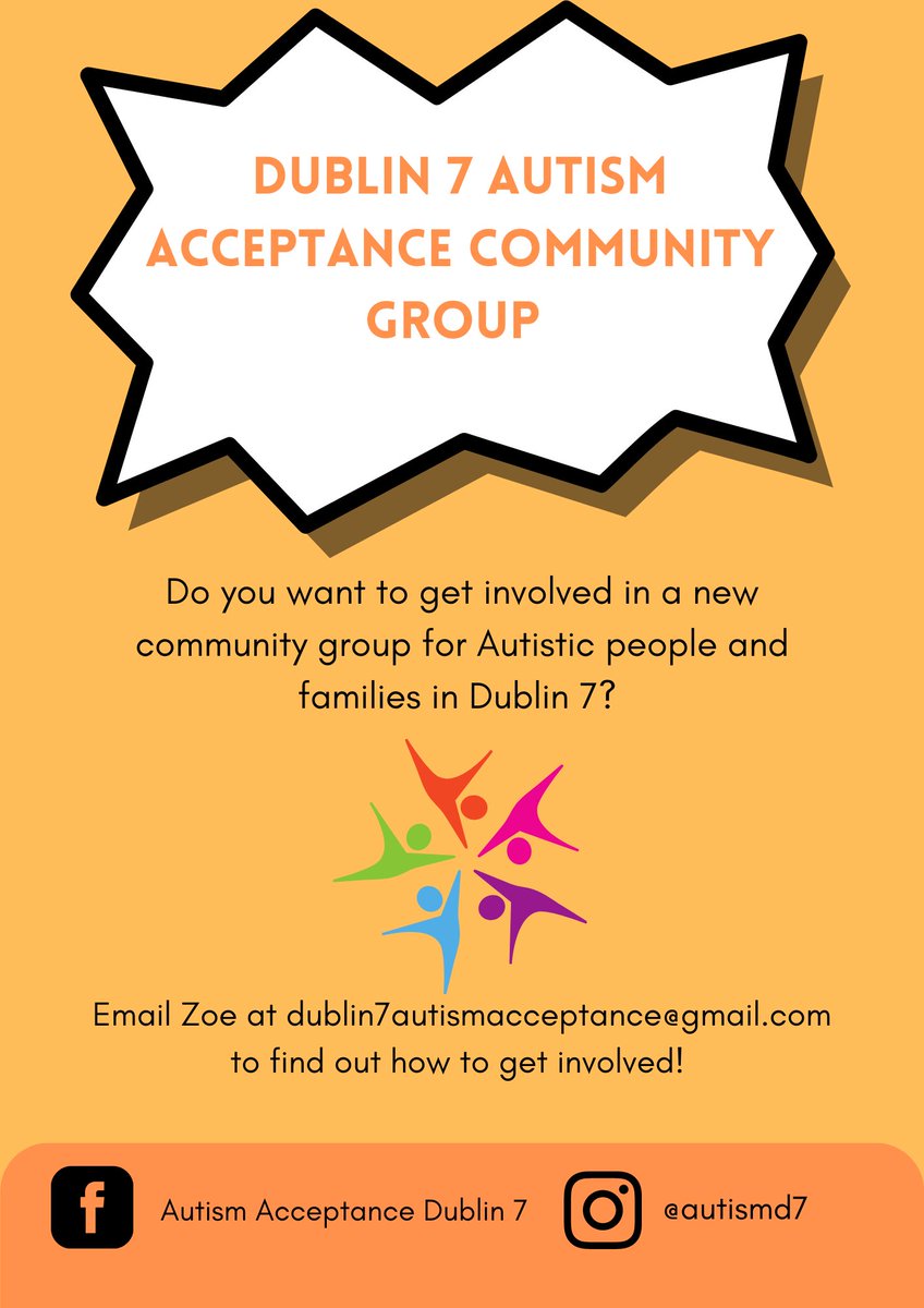 New poster you might see in some local windows soon!!! Join us and let's make dublin 7 autism friendly
