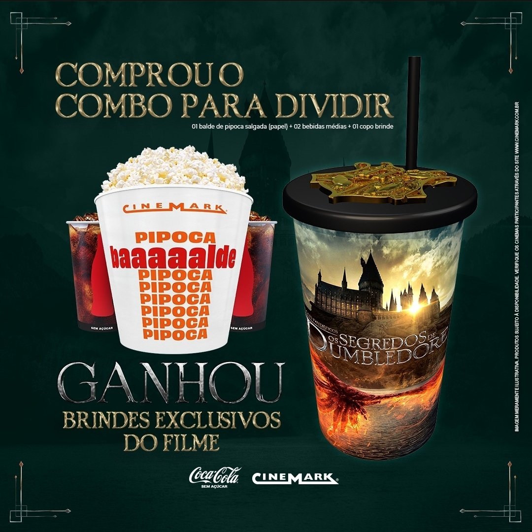 🚨🎉 AEEEEEE

 A <a href="/cinemarkoficial/">Cinemark Brasil</a> mandou avisar que SIM!!!! Haverá combo especial para "Animais Fantásticos e os Segredos de Dumbledore" com um brinde mágico. ❤

#FantasticBeasts 
#SecretsofDumbledore