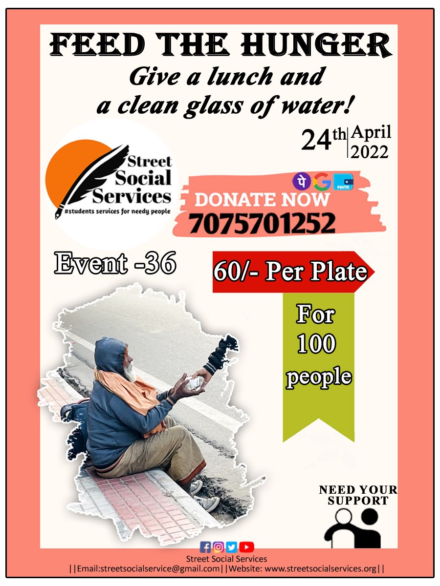 StreetSocialSe2's tweet photo. Please #Donate as much as you can... It #helps to #feed #poor people's stomach 🙏
Keep supporting us 🙂
#StreetSocialServices #Hyderabad #India #Students #social #service https://t.co/sfiABQaL8A