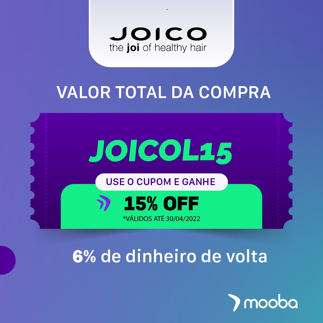 MoobaBR's tweet photo. SEXTOU COM MAIS CUPOM! 🤩
Use JOICOL15 para 15% OFF no valor total da compra, e arrase com os cabelos ainda mais maravilhosos! E claro, ganhe ainda +6% de cashback! 🤑
👉🏽 https://t.co/mD44sQvpGD

*Exceto em miniaturas de 50ml
*Cupom válido até 30/04/2022
#moobacashback #cashback https://t.co/OsArMCfEWm