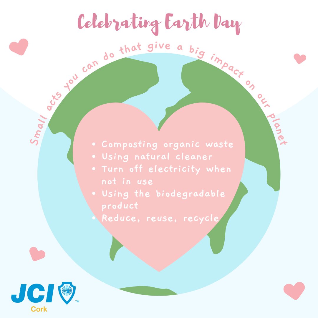 JCICork's tweet photo. Earth is the only thing we all have in common, preserve it!

A few simple tips to take care of our planet. Let us know if you already follow some of these!

#internationalearthday #mothernature #savetheplanet #sustainableliving https://t.co/MGyBF1fwDc
