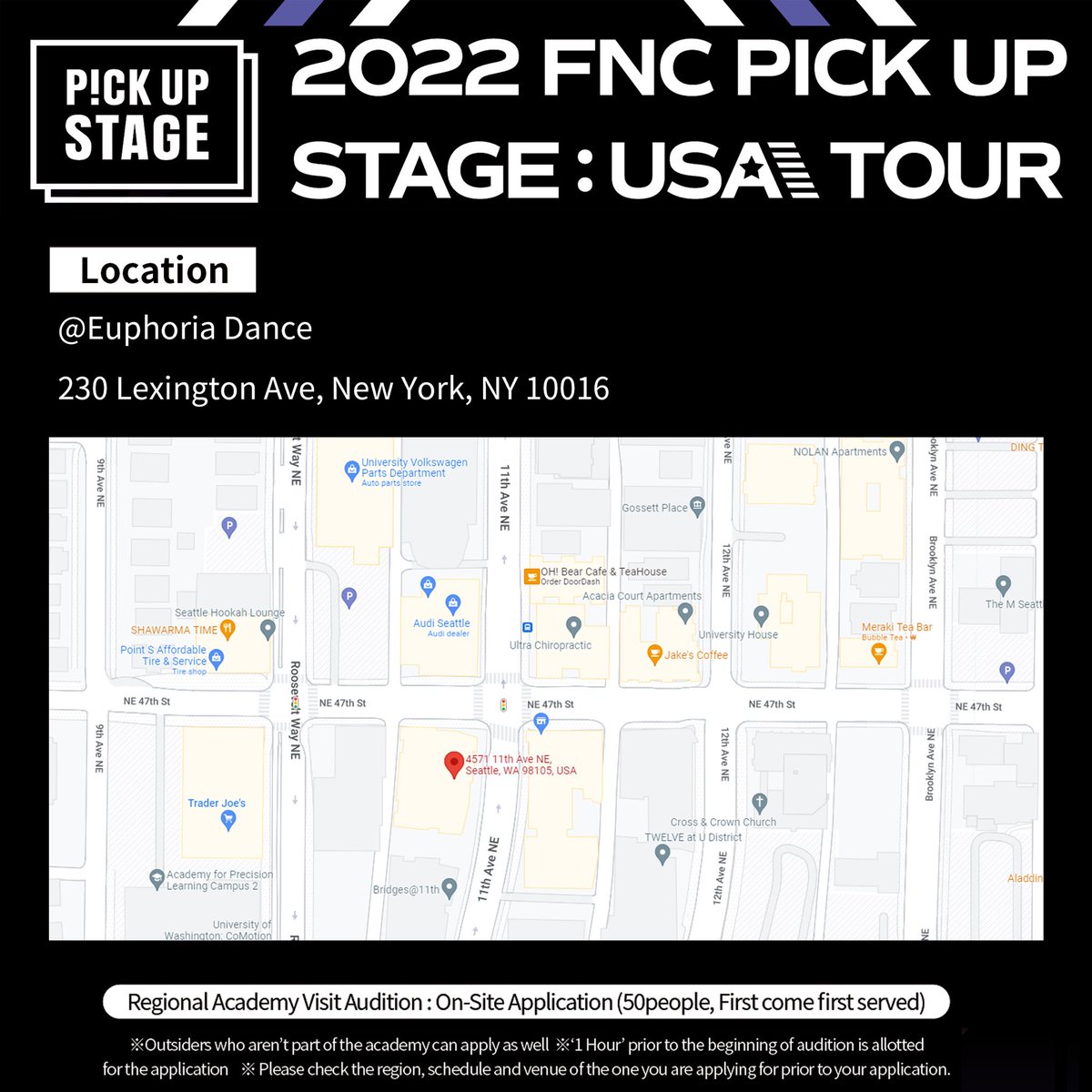 EuphoriaDanceNY's tweet photo. We’re just 1 week away from our <2022 FNC PICK UP STAGE: USA TOUR> auditions with @fnc_audition in NYC! 

[Details]
📆 FRI, April 29th 2022
⏰ 2PM-5:30PM ET (In-Person Registration: 2PM-3PM)
📍230 Lexington Ave
New York, NY 10016

#FNC #FNCAUDITION #PICKUPSTAGE #USA_TOUR   #KPOP https://t.co/FsXGxCva5K