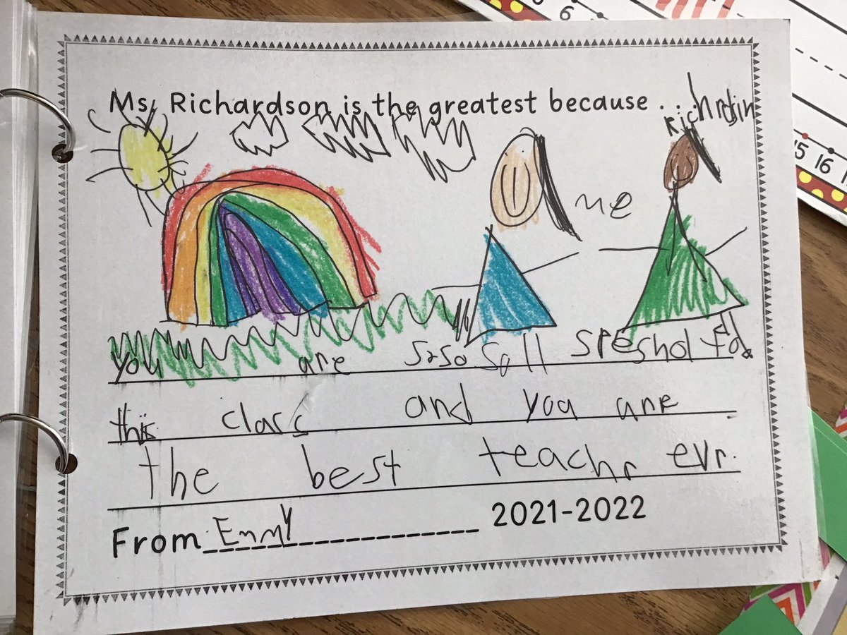 MsSokol1's tweet photo. Happy Assistant Teacher Week, we made Ms. Richardson a book with all the reasons we love her! https://t.co/Bsf3TgFGly