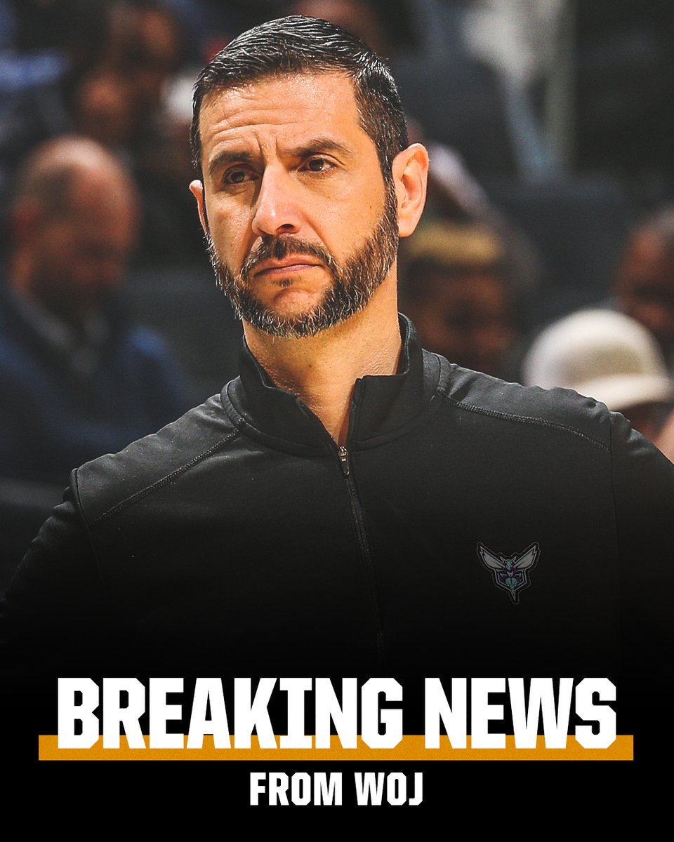 espn's tweet photo. Breaking: The Hornets are dismissing coach James Borrego, sources tell @wojespn. https://t.co/qTQs7FKCNa
