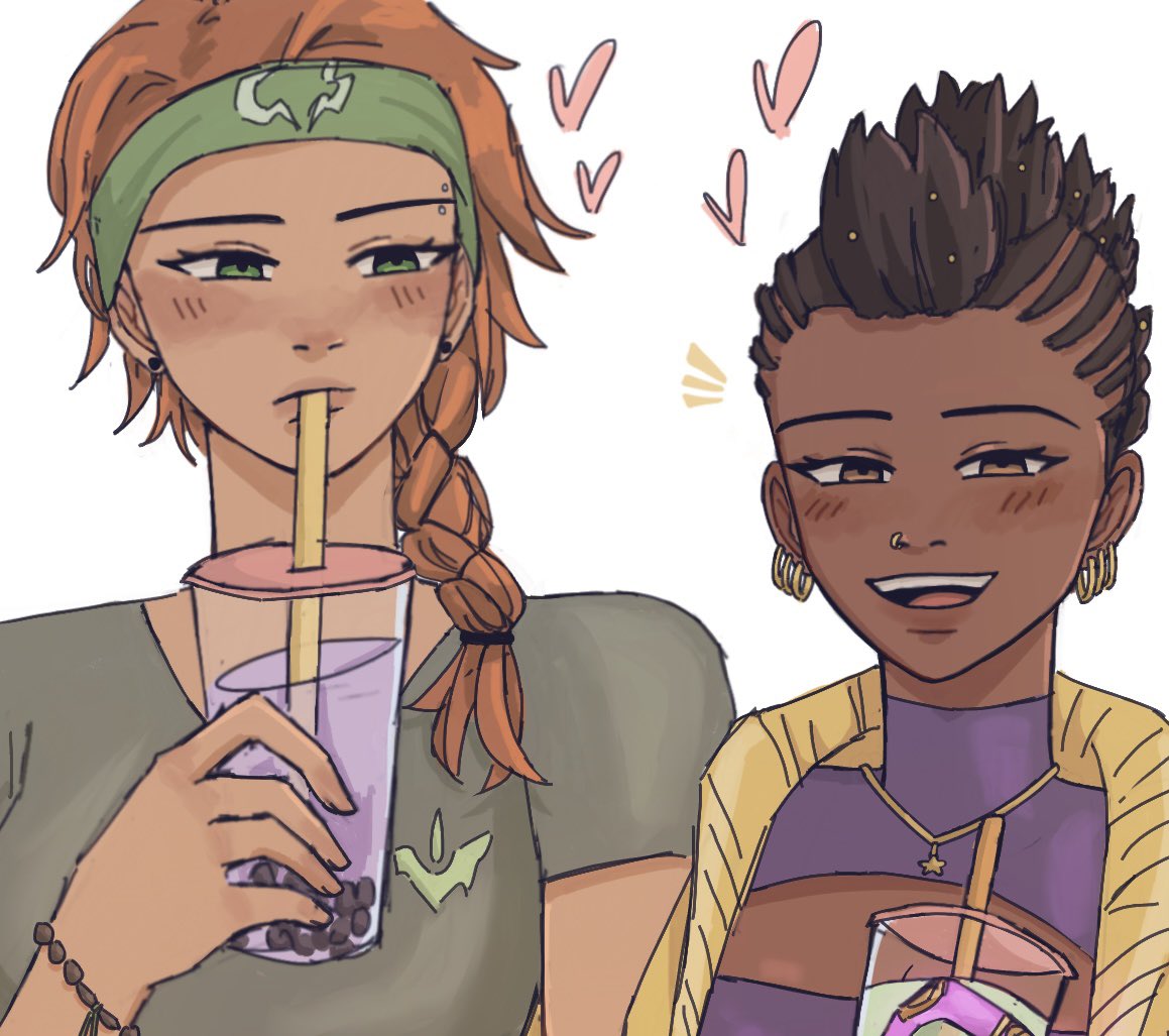 primgrim's tweet photo. drew this for myself π skye and astra on a little boba date #skystra #novalight #valorant https://t.co/TTiB5HE7EK