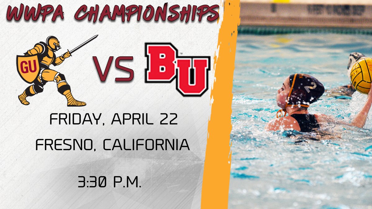 GUKnights's tweet photo. Women's water polo travels westward to California for this weekend's WWPA Championship and a matchup with Biola University!

📍 Fresno, California
⏰3:30 p.m.
📺 https://t.co/G6W68eVwkg
📝 https://t.co/uO6tTXW3zJ https://t.co/8k76W5jzh4