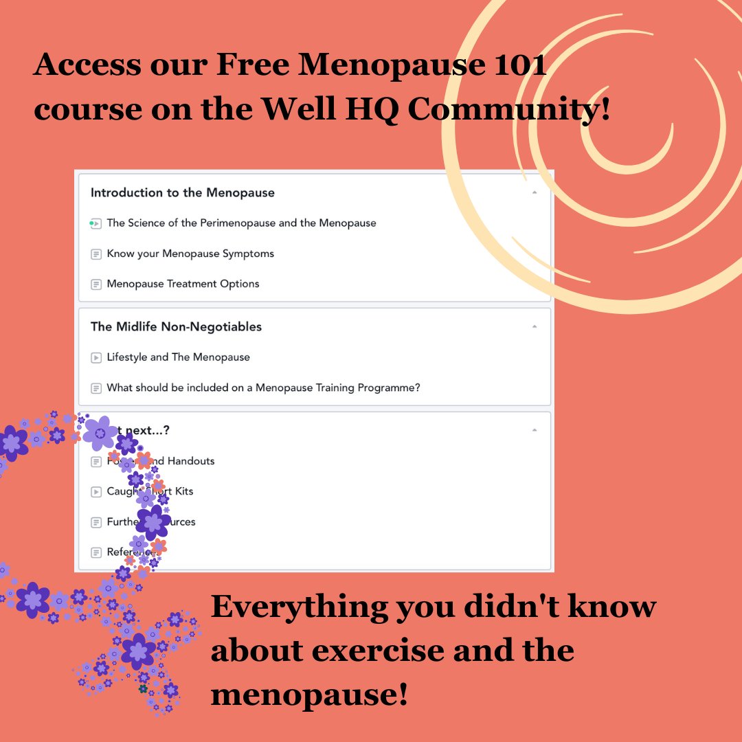 thewellhq's tweet photo. Free two week trial to The Well HQ Community: https://t.co/YC4vTs92hd

Check out the courses on Breast Support, Pelvic Floors, Contraception and The Menstrual Cycle whilst you're there! 

#menopause
#menopausecourse
#exerciseandmenopause
#femaleathlete
#menopausepower https://t.co/1JRp5HZYWL