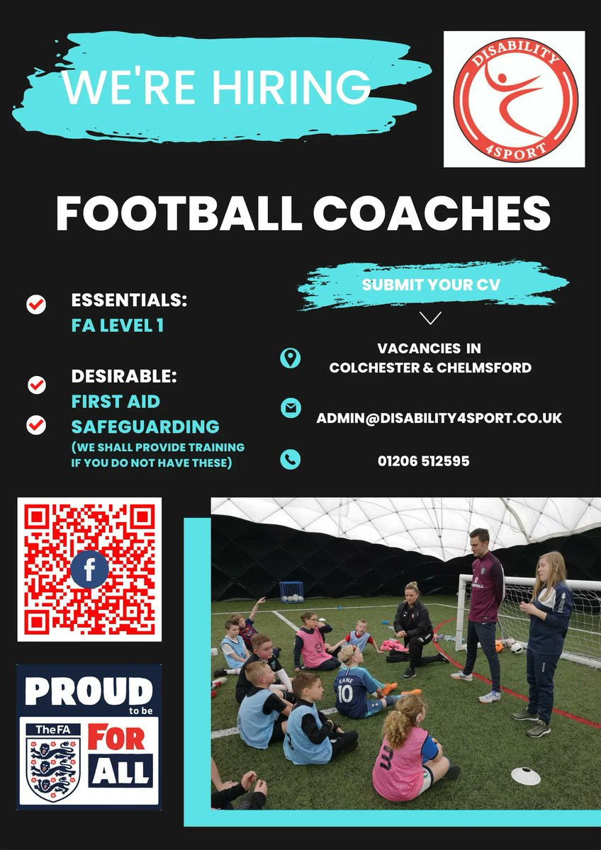 Football Coaches we need you!

Positions available in Colchester &amp; Chelmsford