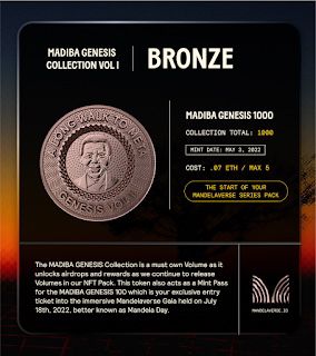 SwatisCorner's tweet photo. Minting on MAY 3rd on https://t.co/TeR0qQSewG the #MADIBA GENESIS is a must-own collectible and doubles as your Mint Pass to gain access to the Mandelaverse Gala happening this July in Los Angeles. #Mandelaverse #LongWalkToMeta #MADIBA https://t.co/94AgDUu8ny