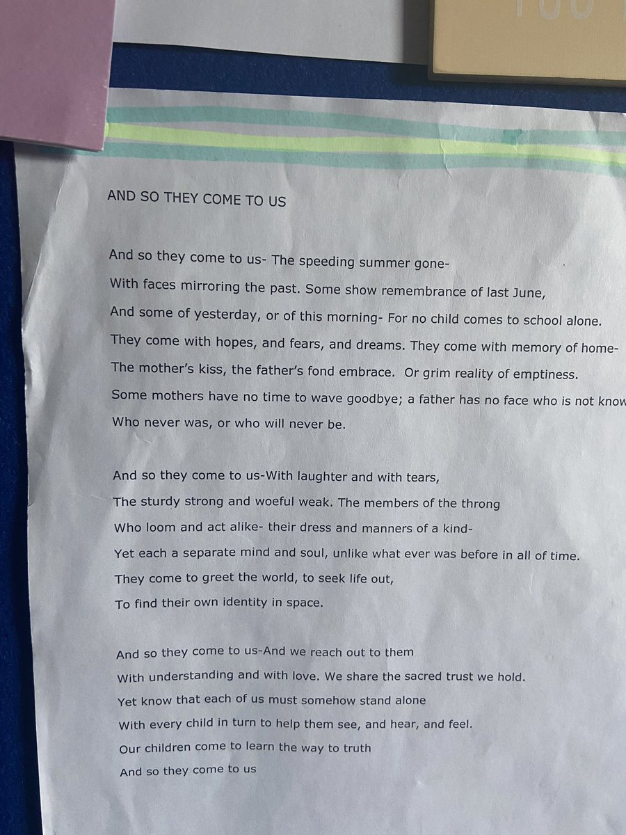 The Moral Purpose focus <a href="/DHSLeadershipAc/">DHSLeadershipAcademy</a> last night was a great opportunity to reflect on our values and WHY we are teachers. It really is a privilege supporting our young people.I still love this poem, pride of place on my wall ❤️🖤❤️