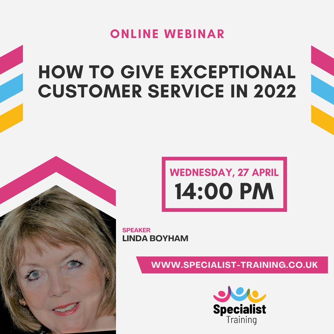 WE'RE HOSTING A FREE WEBINAR WEDNESDAY 27th April at 2.00pm
 
We'll be discussing how you can achieve Exceptional Customer Service.
 
Here's the link to register - bit.ly/3v0IoKe