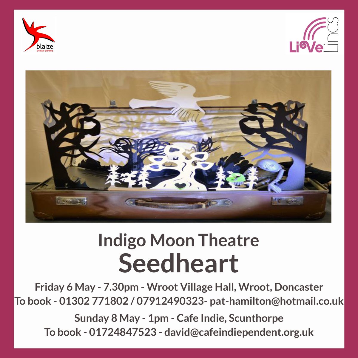 Looking forward to seeing @_Indigo_Moon very soon! 🌝 Book now using the details below 👇 @Ruraltouring @ACRE_national #ruraltouring
