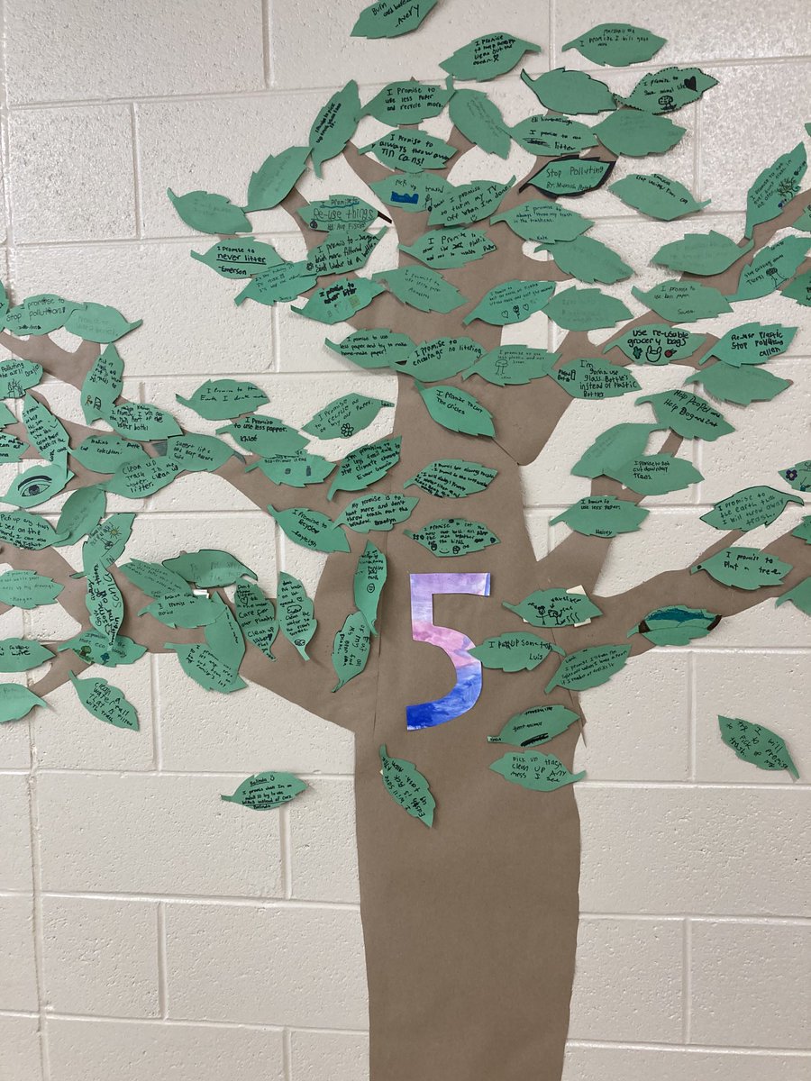 Enon_Elementary's tweet photo. 5th grade promise tree on Enon Loves the Earth day! https://t.co/1eAl8fq8bB