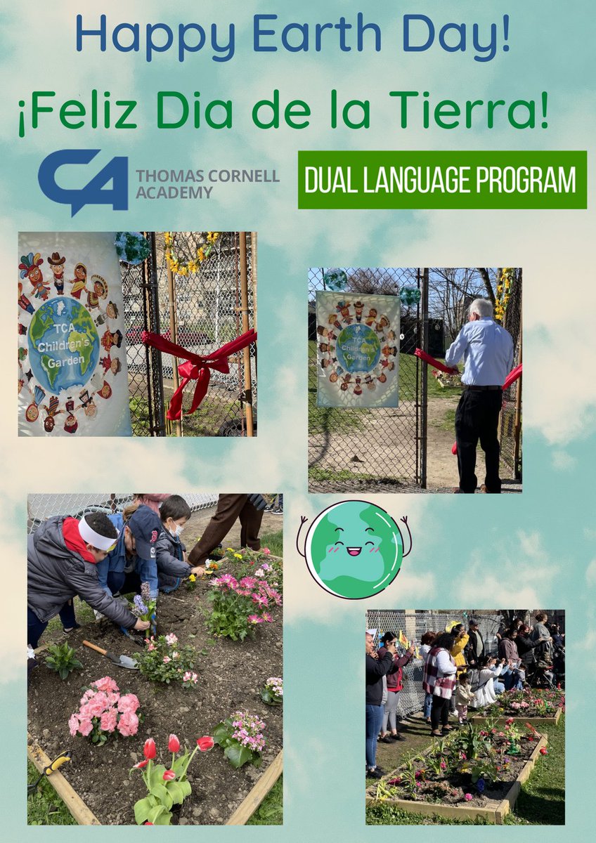 DualLanguageYPS's tweet image. The Thomas Cornell Academy Children’s Garden was officially opened by our principal Dr. Beglane! Parents, flowers, artwork, and songs were part of the Pre-K/Kindergarten celebration! Feliz día de la tierra…how will you honor and celebrate earth day?
#earthday #duallanguage