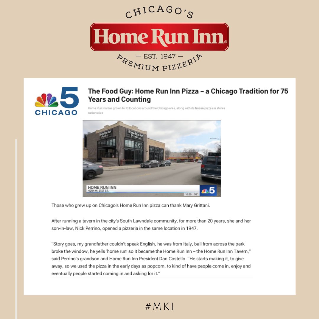 Check out <a href="/HomeRunInn/">Home Run Inn</a>'s spotlight on <a href="/nbcchicago/">NBC Chicago</a>! Learn about how #HRI is giving back to the #community that has supported them over the years here: bit.ly/3K6WKNe.