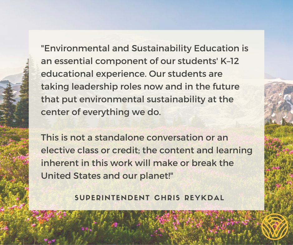 To be good stewards of the land, we know that we must care about and create a relationship with this planet we call home. This #EarthDay, we are celebrating the release of a new Environmental Literacy Plan! 

Learn more: buff.ly/37vSgCT

#WAedu
