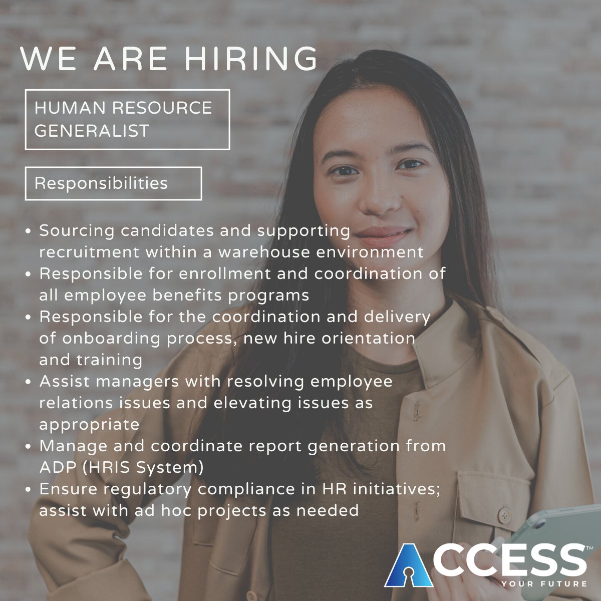 Access2Jobs's tweet photo. #NewJobAlert! Our client is looking for an Human Resource Generalist to join their winning team! View the job description in the image below and if you are interested in applying or know someone who will be a good fit for the role, then connect with us at https://t.co/g47klEgoYM https://t.co/M4mH9MiF3r