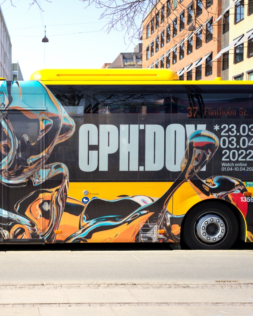 TweetsByTBI's tweet photo. Barkas’ collaborative and perspective-defying brand for CPH:DOX embodies the festival’s energy → https://t.co/Ujrqhlp7Dh https://t.co/QJOfNgauZG
