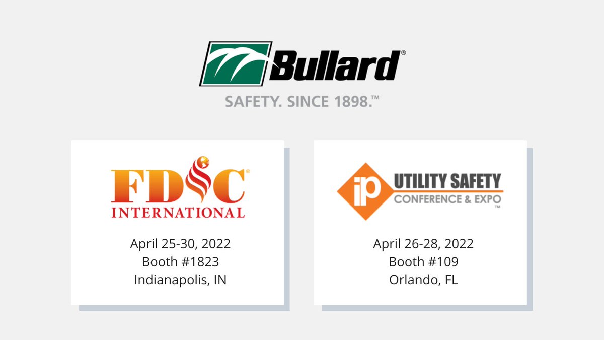 Bullard1898's tweet photo. We're looking forward to a big week ahead! We'll be at #FDIC showcasing our TXS #thermalimager, SALUS HC #PAPR system and UST-LW #firehelmets. We’ll also be at the #iPUtilitySafetyConference showcasing some of our #hardhats and face protection options.
#FDIC2022 #ppe https://t.co/W8uZqBFIGt