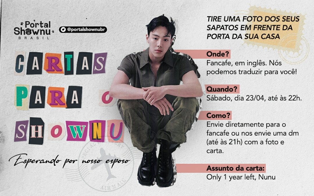 portalshownubr's tweet photo. ALERTA DE PROJETO 🗣️

⚠️ Leiam a thread e o banner com atenção. ⚠️

Em homenagem aos 365 dias restantes para a dispensa do Shownu, vamos encher o Fancafe dele de amor?

Segue o fio 🧶

(+) https://t.co/63cg64IPyM