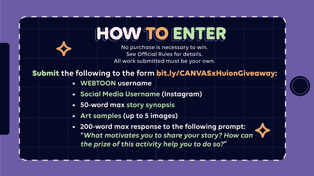 WEBTOON CANVAS on Twitter: "We're hosting a giveaway with @HuionTab for 15  brand-new #Huion tablets! 🤩 Are you an aspiring #webcomic artist? 🎨 Have  you been wanting to publish your story on #