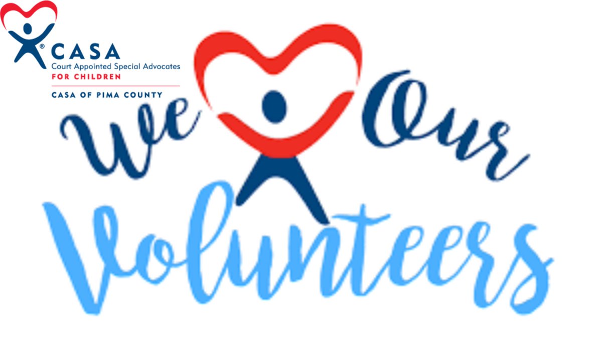 The staff of CASA of Pima County would like to thank our volunteers from the bottom of our hearts! We couldn't do it without you!!! sc.pima.gov/pima-county-ju… #CASAofPimaCounty #CASAaz #Volunteer #Bethevoiceforachild #Makeadifference #Advocate